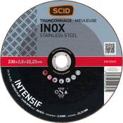 Disque à tronçonner l'inox - Moyeu plat - Diamètre 230 mm - Alésage 22,2 mm - SCID