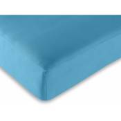 Drap housse Turquoise 180 x 200 cm / 100% coton / 57 fils/cm� - Turquoise