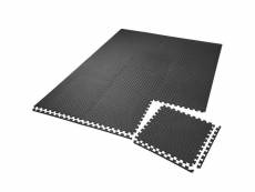 Ensemble de 12 dalles carrées eva tapis de sol sport noir helloshop26 08_0000434