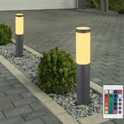 Etc-shop - Lot de 2 lampadaires d'extérieur led rgb dimmable jardin terrasse remote control lampadaire inox