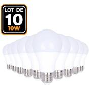 Europalamp - 10 Ampoules led E27 10W Blanc froid 6000K