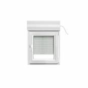 Fenêtre PVC 1 vantail oscillo-battant + volet roulant électrique GoodHome blanc - l.40 x h.45 cm tirant droit