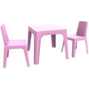 garbar JULIETA Chaise-Table Pour Enfants Intérieur, Extérieur Set 2+1 Rose Sombre - Rose Sombre