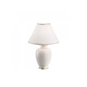 Giardino - Lampe de table à abat-jour fuselé en tissu Lifestyle, ivoire poli, 1x E27 - Kolarz