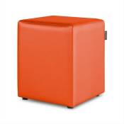 Happers - Pouf Cube Similicuir Orange 1 unité Orange - Orange