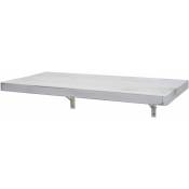 [JAMAIS UTILISÉ] Table murale HHG-418, table pliante murale en bois massif 100x50cm shabby blanc - white