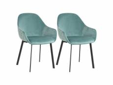 Jarid - lot de 2 chaises pieds métal et tissu vert