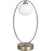 Lampe de table globe contemporaine laiton antique,