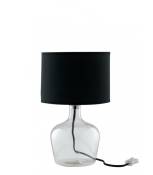 Lampe de table Hendrix 1 ampoule Verre,Tissu Noir