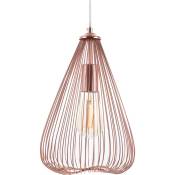 Lampe Suspension Design en Métal Cuivré de Forme Conique E27 60W pour Ampoules Filament Solution Éclairage pour Maison Moderne et Glamour Beliani
