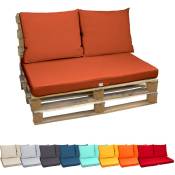 Linxor - Kit de coussins et assise déhoussables pour palette - Terracotta Terracotta