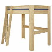 Lit mezzanine avec bureau bois massif 90x190 cm