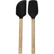 Lot de 2 mini spatules en bambou avec têtes en silicone résistantes à la chaleur et flexibles - Kitchenaid