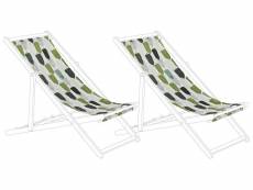 Lot de 2 textiles pour chaises longues motif feuilles