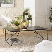 Macabane - daly - Table basse rectangulaire noire 120x60cm piètement métal - Noir
