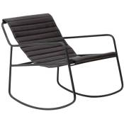 Made In Meubles - Rocking chair en cuir noir Sydney