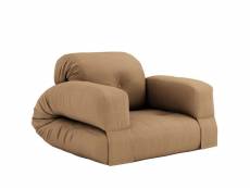 Matelas futon et fauteuil 2 en 1 hippo marron 90x200