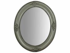 Miroir, miroir mural ovale, à accrocher au mur horizontal vertical, shabby chic, maquillage, salle de bain, cadre finition gris antique, l54xp3xh64 cm