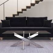 Mobilier Deco - neola - Table basse design rectangulaire en verre pieds argentés - Argent
