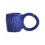 Mug en faïence bleu 9 cm Donut - Petite Friture