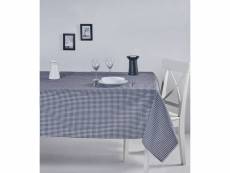 Nappe de table bertier 170x220cm coton motif petits carreaux noir et blanc