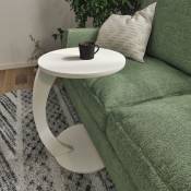 Nova - Table d'appoint en forme de co-co-canapé en forme de c avec un haut rond élégant différentes couleurs taille : Blanc