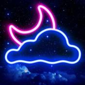 Panneau néon, nuage et lune led néon, panneau néon