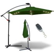 Parasol de . parasol de jardin. parasol de balcon. parasol feu tricolore UV40+. avec éclairage led. vert 3M - vert - Tolletour