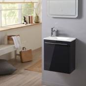 Planetebain - Meuble lave-mains pour wc gris anthracite original avec robinet eau froide