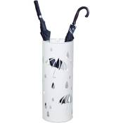 Porte-Parapluies Moderne Seau à Parapluie en Fer Rond avec Un 2 Crochets Décoration de Salon Bureau Htel Magasin Noir/Blanc 19 x 50 CM (Blanc)
