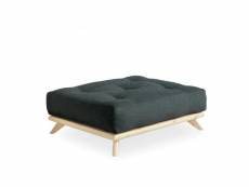 Pouf futon senza pin naturel coloris gris ardoise de