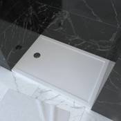 Receveur de douche a poser extra-plat en acrylique blanc rectangle - 120x80 whiteness 120