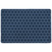 Relaxdays - Paillasson caoutchouc, 60 x 40 cm, antidérapant, résistant, caillebotis extérieur, tapis d'entrée grille, bleu