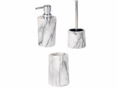 Set d'accessoires de salle de bain design marbre onyx
