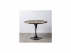Table à manger ronde bois métal noir tagge 1389