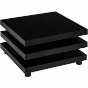 Table basse 360° plateaux pivotants, design Cube, différentes tailles et couleurs, 73 x 73 cm noir mat - Stilista