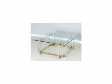 Table basse design verre et acier carré chiara