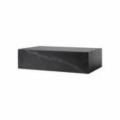 Table basse Plinth Low / Marbre - 100 x 60 cm x H 27 cm - Menu noir en pierre