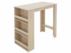 Table de bar avec étagère à 3 niveaux 117x106x57 cm chêne sonoma en bois ml-design 490000148