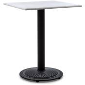 Table de bistrot Blumfeldt style art nouveau - 60 x 72 x 60 cm - plateau rond marbre blanc - pied rond - Noir / Marbre Blanc