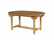 Table de repas ovale à allonge en bois de teck n°2- halaveli : bois - l 180 x l 100 x h 75 cm - neuf
