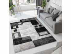Tapiso dream tapis moderne géométrique carreaux noir