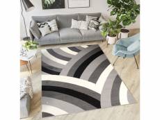Tapiso dream tapis moderne géométrique rayures gris noir blanc 250 x 300 cm T964A GRAY 2,50-3,00 CHEAP PP CRM