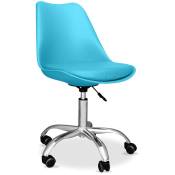 Tulip Style - Chaise de bureau à roulettes - Chaise de bureau pivotante - Tulip Bleu clair - Acier, pp, Metal, Plastique, Nylon - Bleu clair