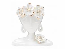 Vase élégant, porcelaine, couleur blanche, dimensions : 22 x 14 x 21 cm 8052773583213