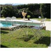 Venone - Ensemble table et chaises de jardin - 4 places - Blanc - blanc