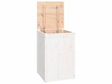 Vidaxl boîte à linge blanc 44x44x66 cm bois massif de pin