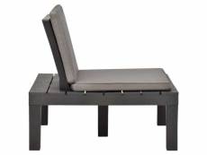 Vidaxl chaise de salon de jardin avec coussin plastique anthracite 48826
