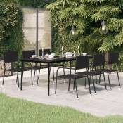 Vidaxl - Table à dîner de jardin Noir 200x100x74 cm Acier et verre