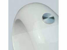 Vidaxl table basse avec dessus de table en verre ovale blanc brillant 240318